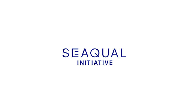 SEAQUAL INITIATIVE logo in blue lettering on a white background.
