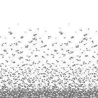 Feines Lamellen-Dessin mit schwebenden grauen Partikeln auf weißem Stoff.