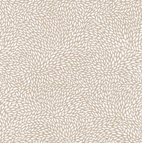 Pleated fabric with beige organic leaf pattern on white background