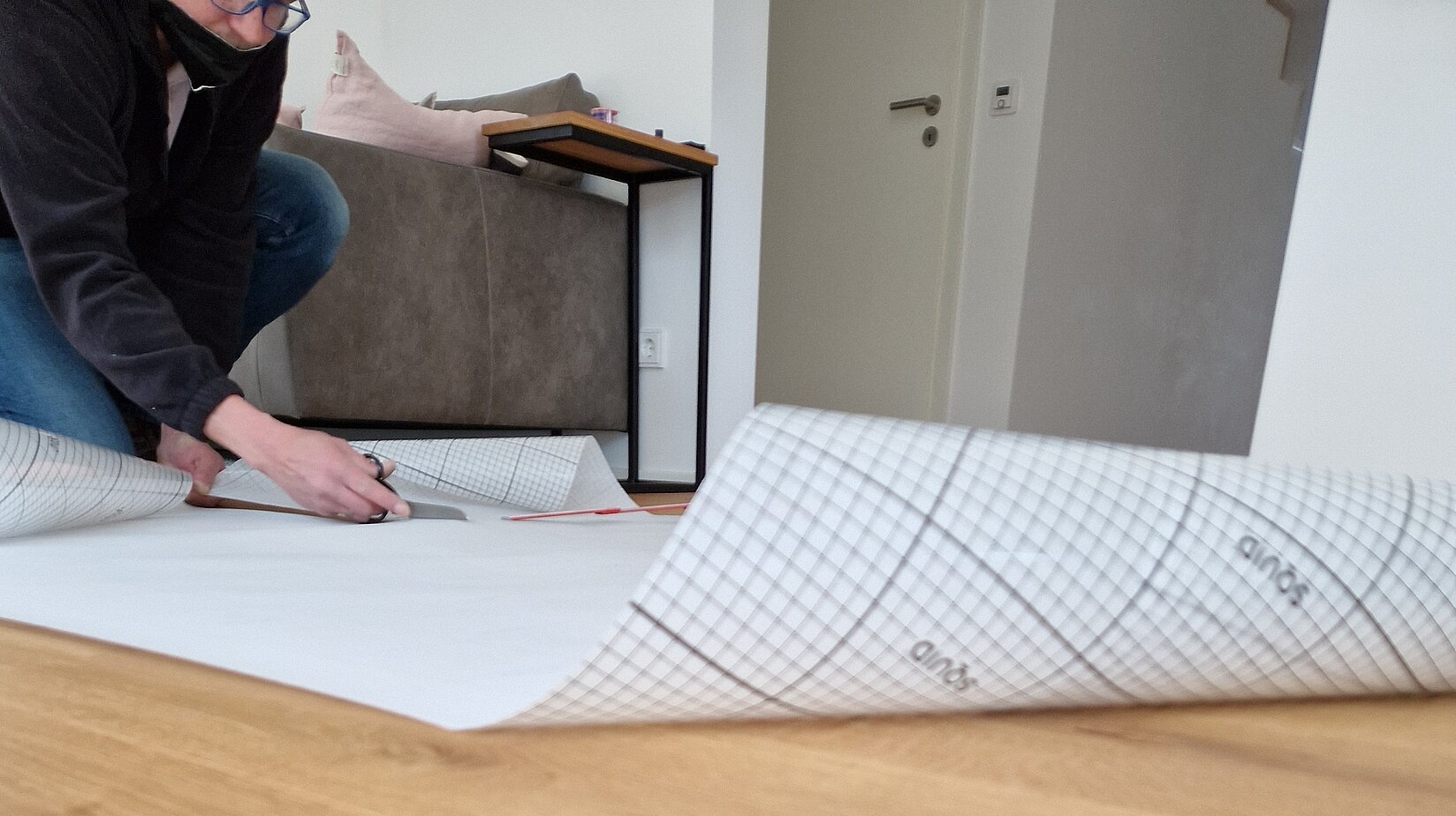 Hafttextil der Kooperation im Badezimmer