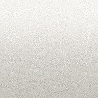 Close-up of a white venetian blind slat with a fine textured aluminium surface