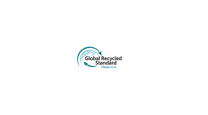 Logo of the Global Recycled Standard with a stylised globe and arrows symbolising recycling.
