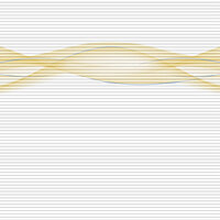 Honeycomb blind with flowing line pattern in yellow tones on white – design “Wave 6648”.