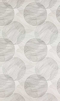 Rollo mit großen Kreisen in Holzstrukturoptik auf hellem Hintergrund im Design Obito