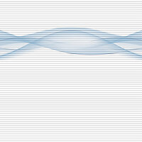 Wabenplissee mit blauen Wellenlinien auf weißem Stoff – Dessin „Wave 6647“.