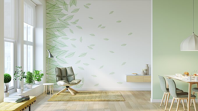 Essbereich mit Dessin Sheer an der Wand